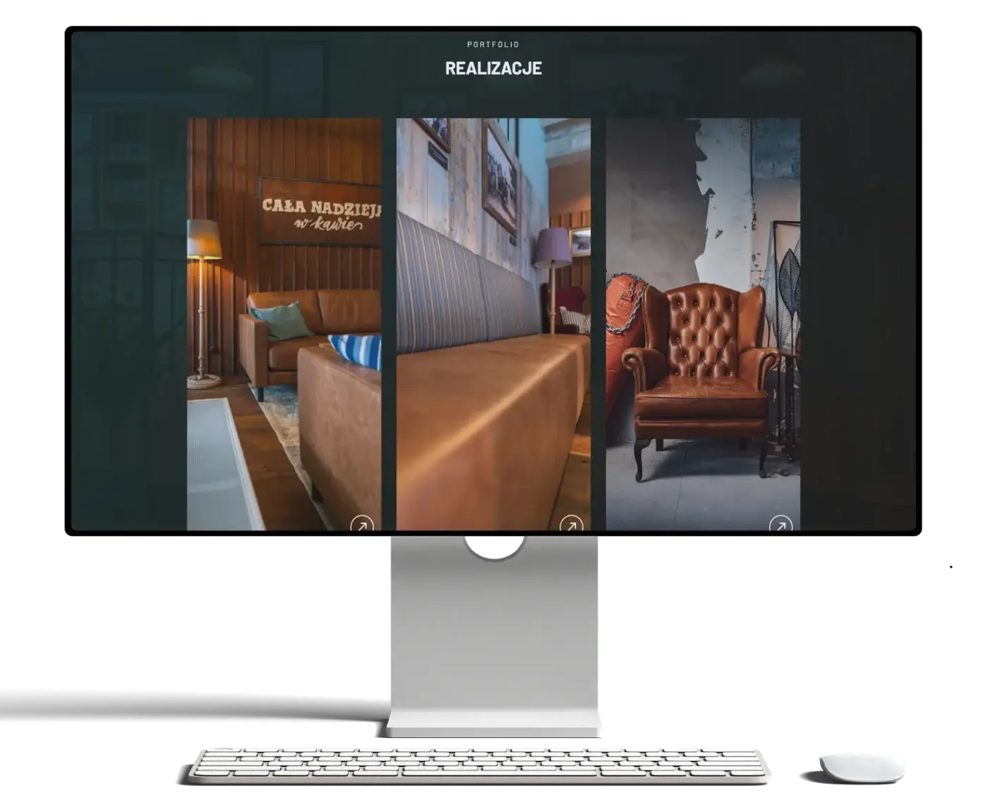 Strona Soho Form na monitorze – sekcja Realizacje